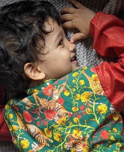Cotton Nehru Jacket | Baagh | Newborn to Adult