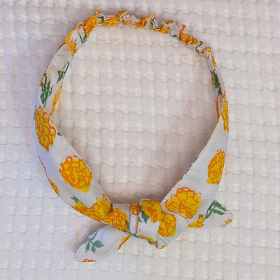 Cotton Malmal (Adjustable) Hairband - Marigold