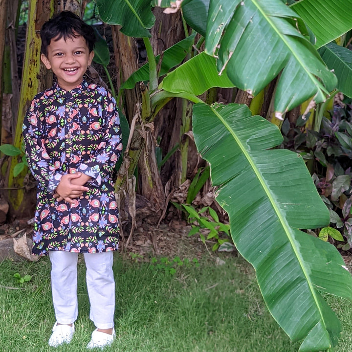 Malmal Kurta | Black Forest