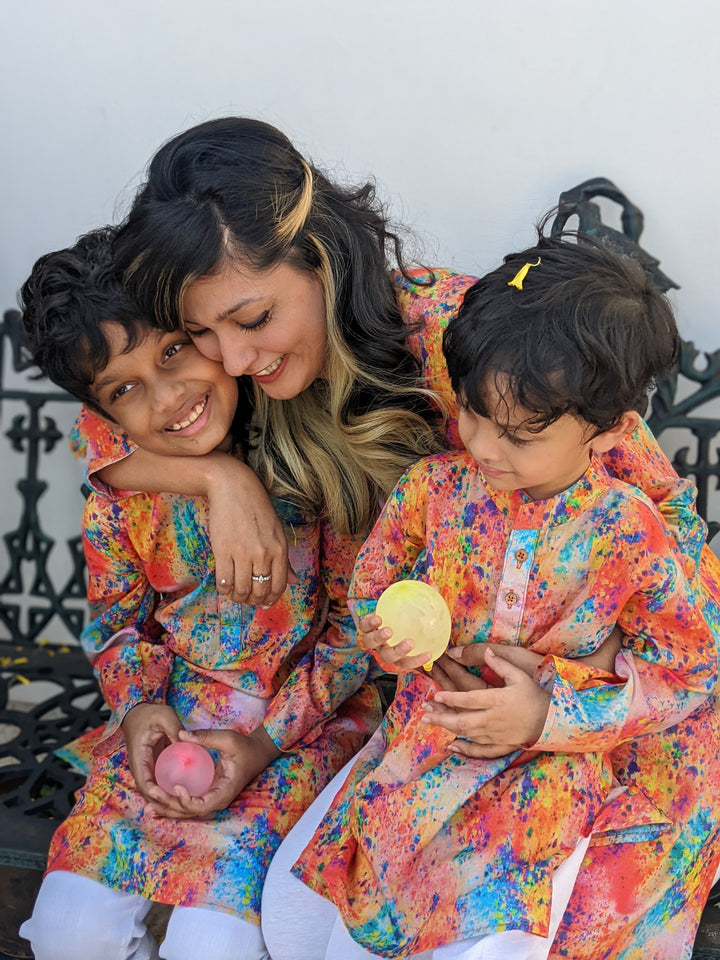 Cotton Malmal Kurta for Boys, Men | Holi Trance | Limited Stocks