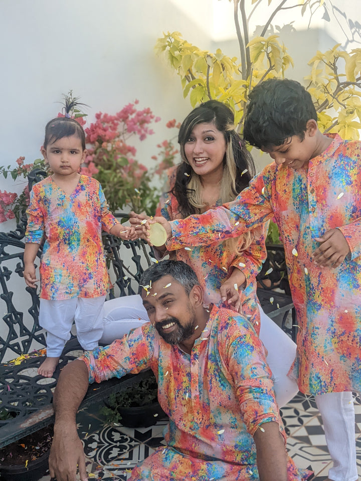 Cotton Malmal Kurta for Boys, Men | Holi Trance | Limited Stocks