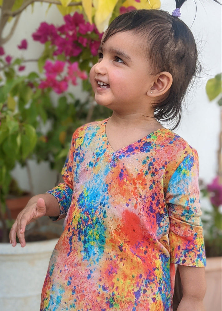 Cotton Malmal Kurta for Girls | Holi Trance | Limited Stocks