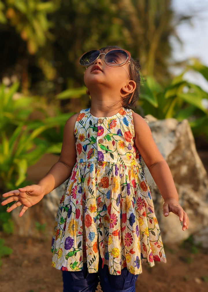 Cotton Malmal Kurta Churidar set | Phool