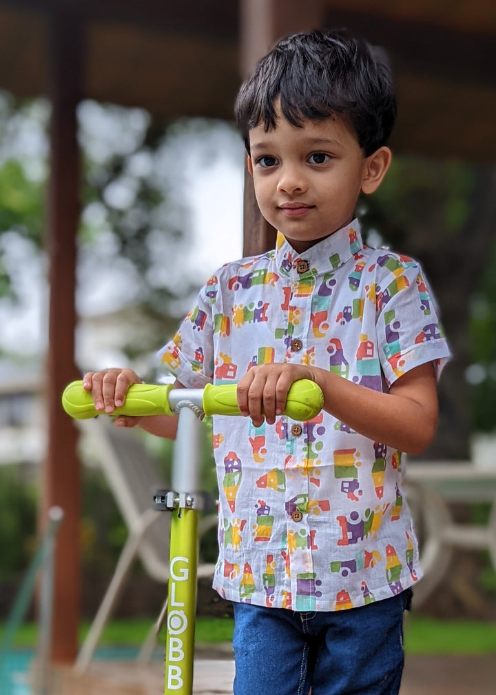 Cotton Malmal Shirt | Zoom Zoom | 0-12 Years