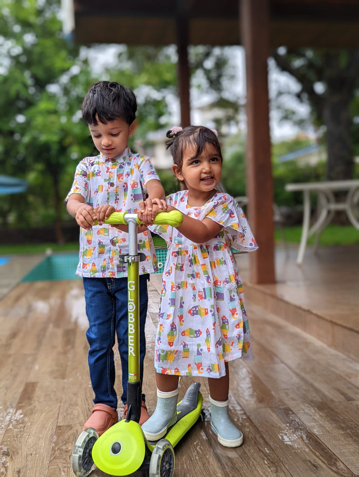 Cotton Malmal Shirt | Zoom Zoom | 0-12 Years