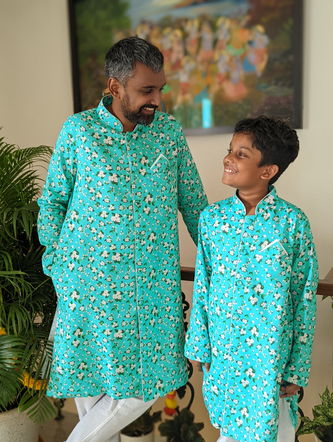 Sherwani &amp; Churidar Set | Jasmine Blue