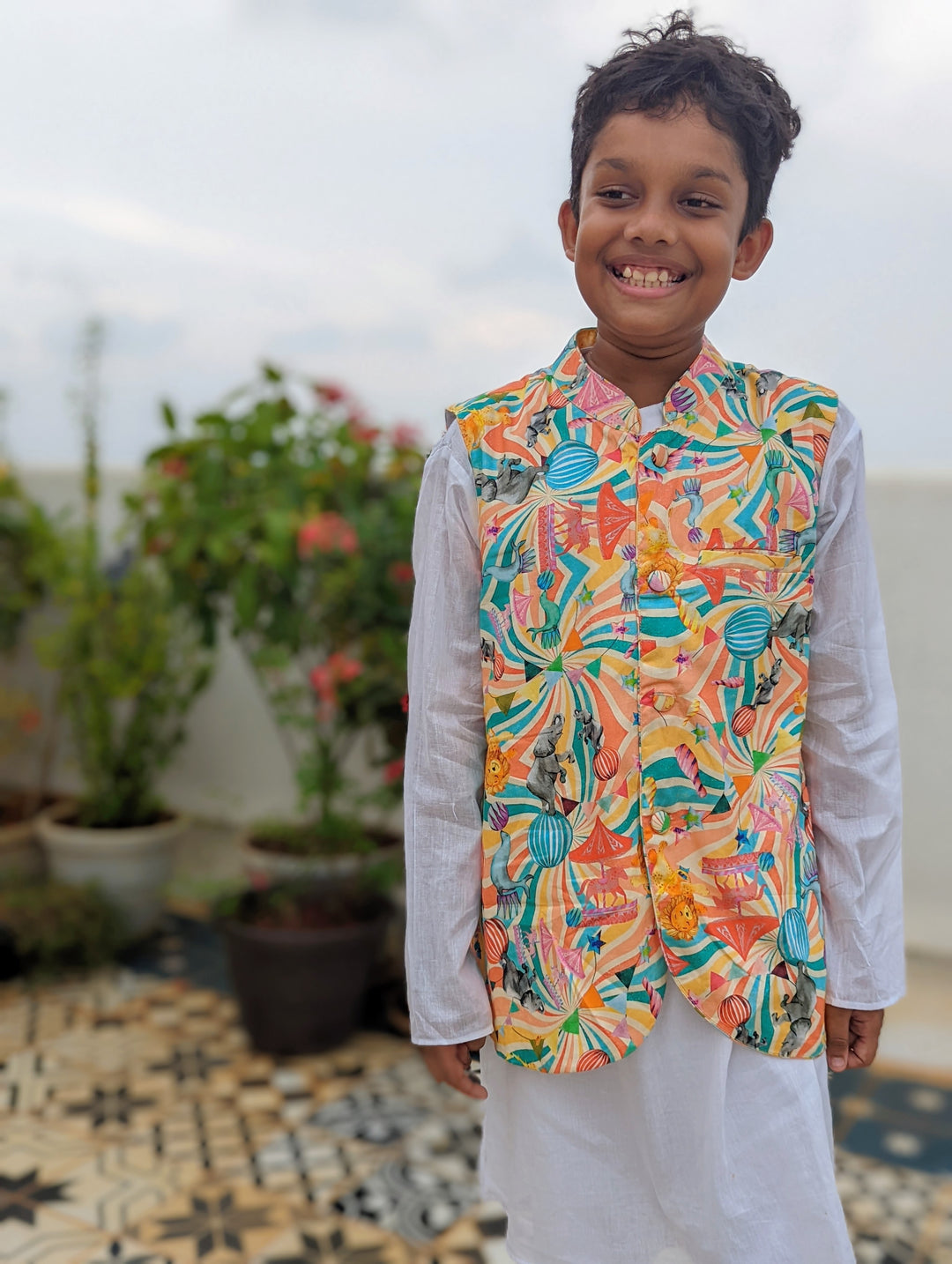 Cotton Nehru Jacket | Circus | Newborn to Adult