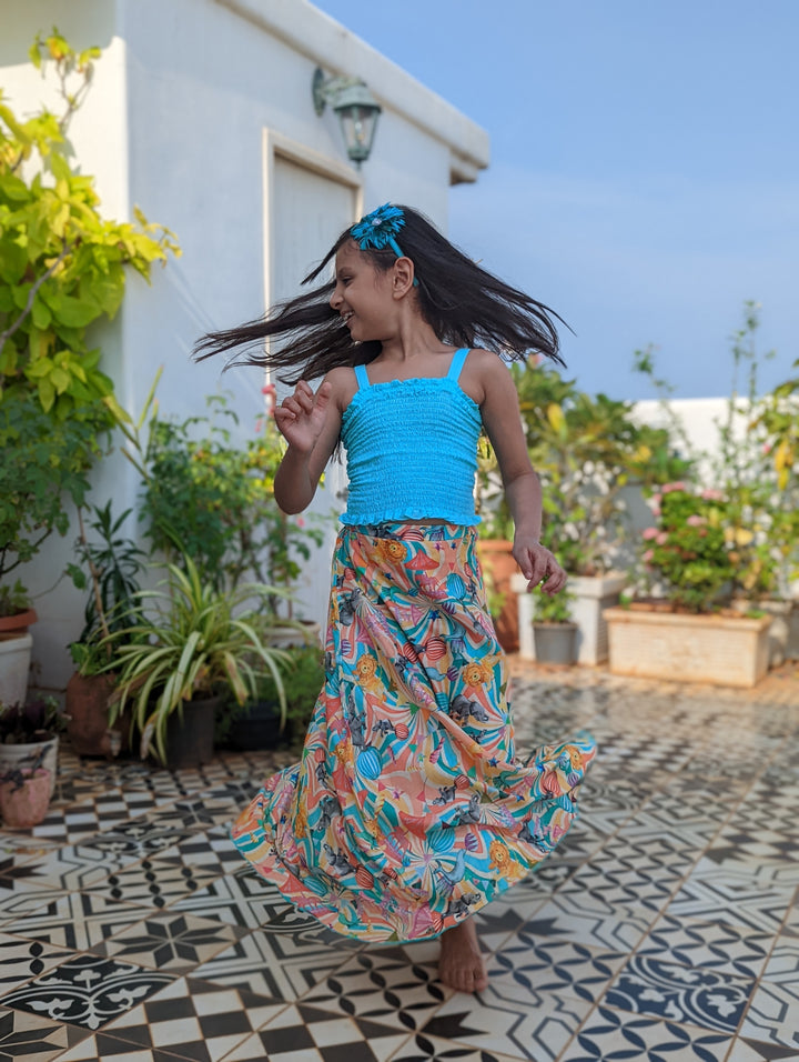 Cotton Malmal Lehenga Set | Circus