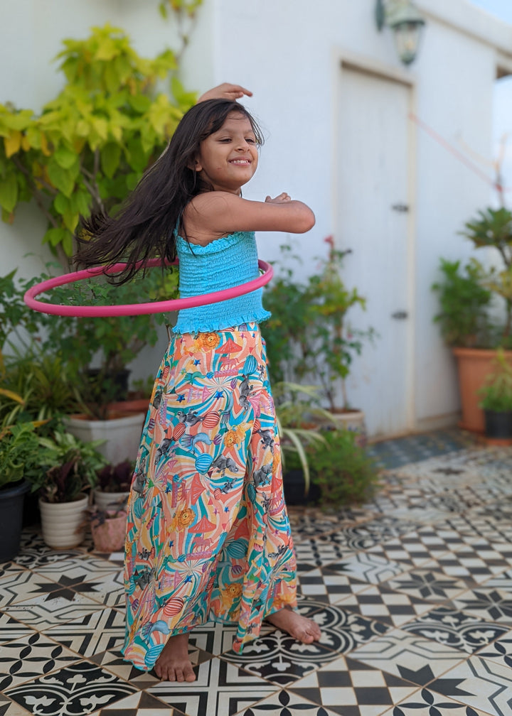 Cotton Malmal Lehenga Set | Circus