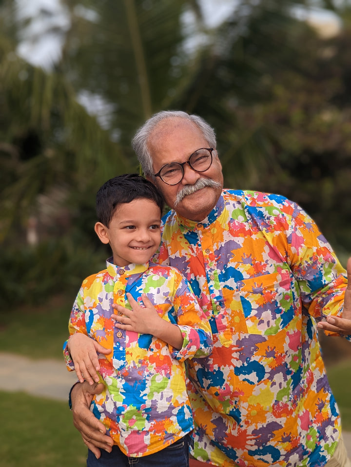 Holi print Kurta-Shirt for Boys, Men | Paintball