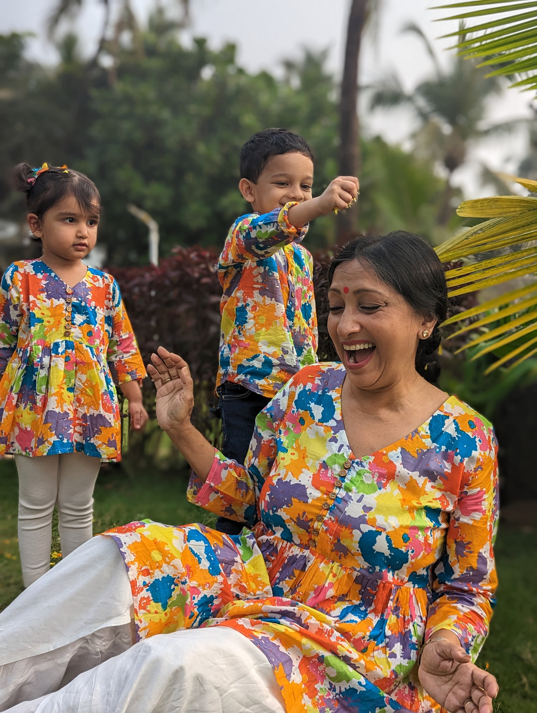 Holi print Kurti Tunic for Girls, Women | Paintball