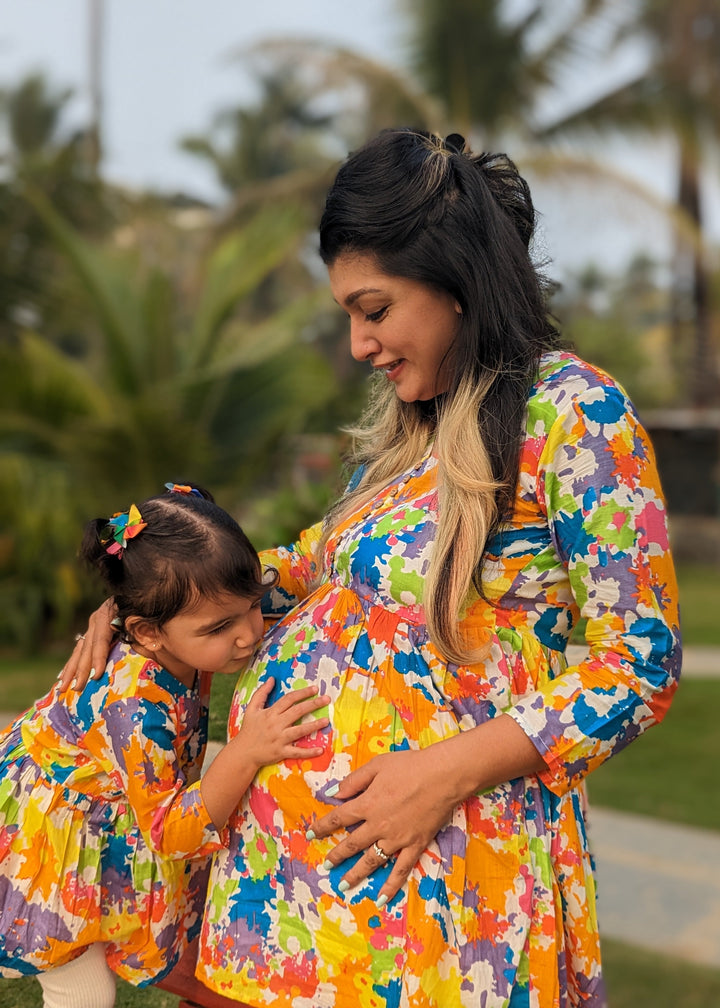 Holi print Kurti Tunic for Girls, Women | Paintball