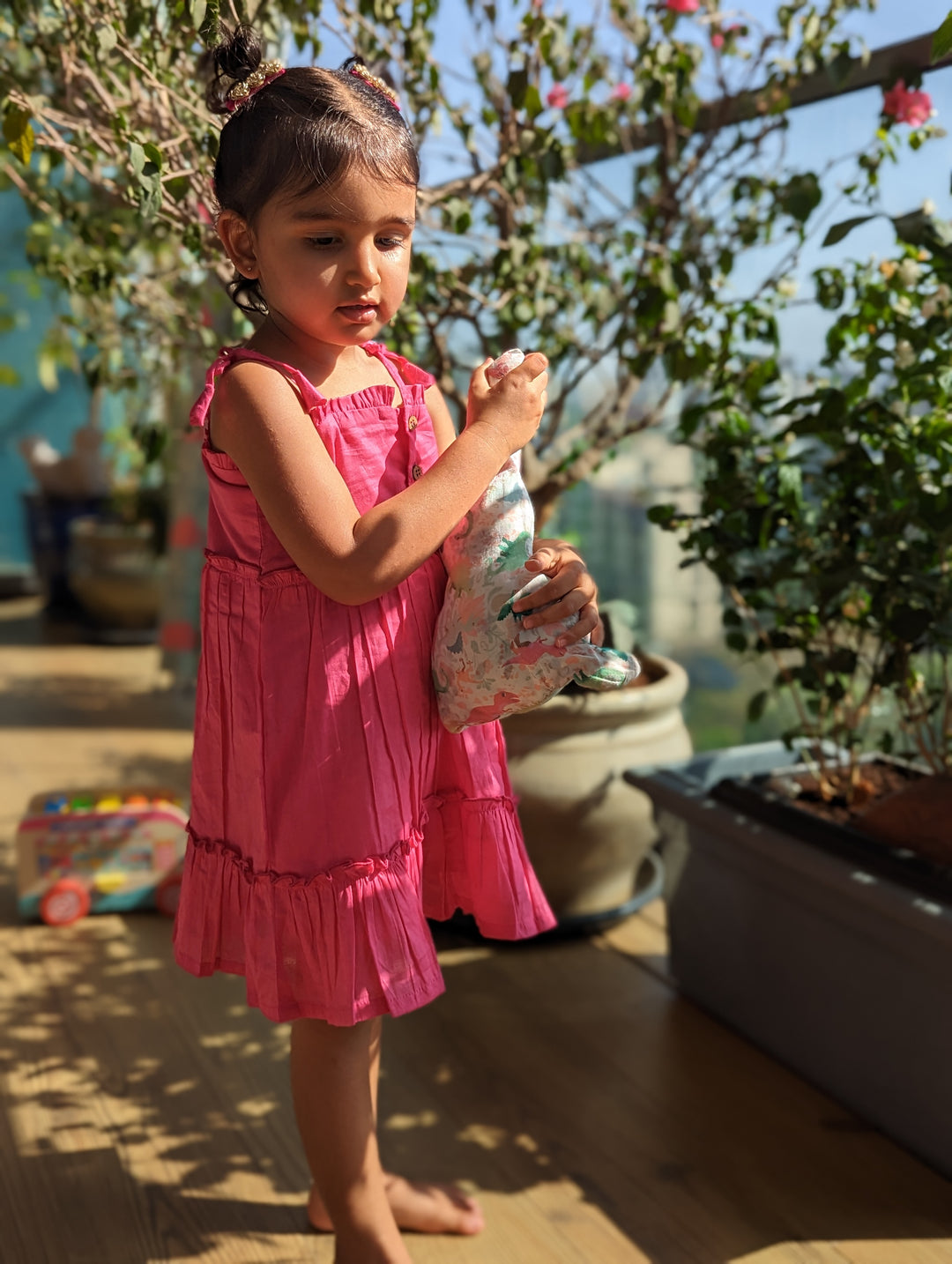 Cotton Malmal Dress | Simply Malmal Pink | 1-12Y