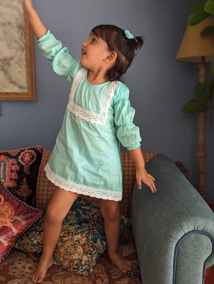 Cotton Malmal Dress | Blue Skies | 0 -12Y