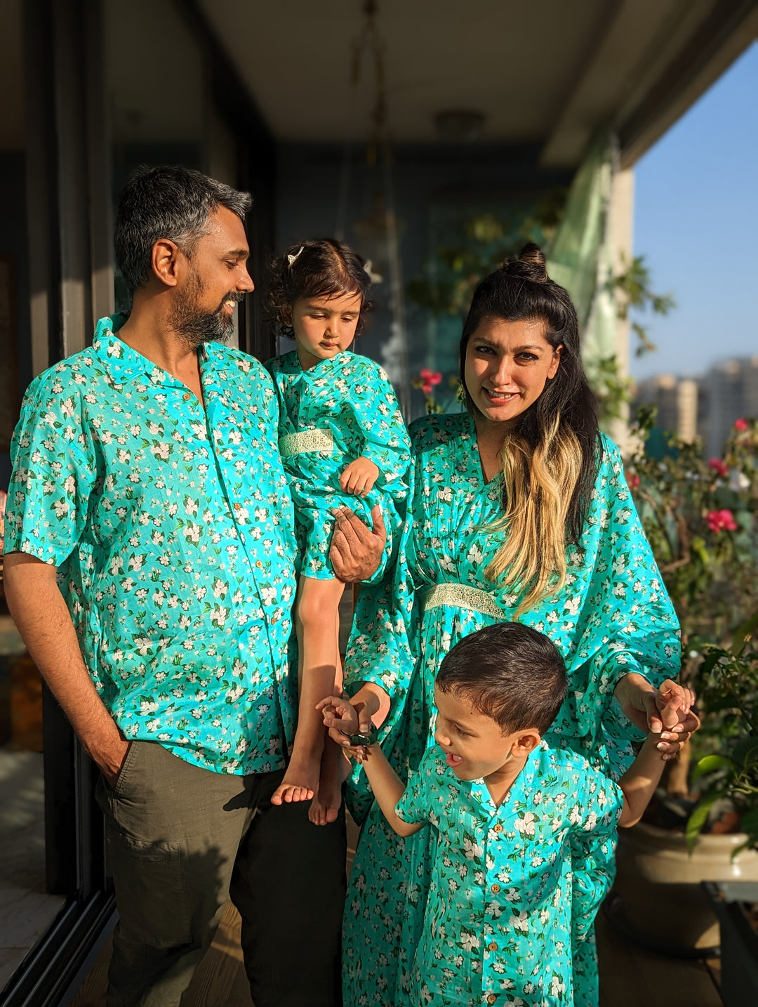 Cotton Beach Shirt | Turquoise Jasmine