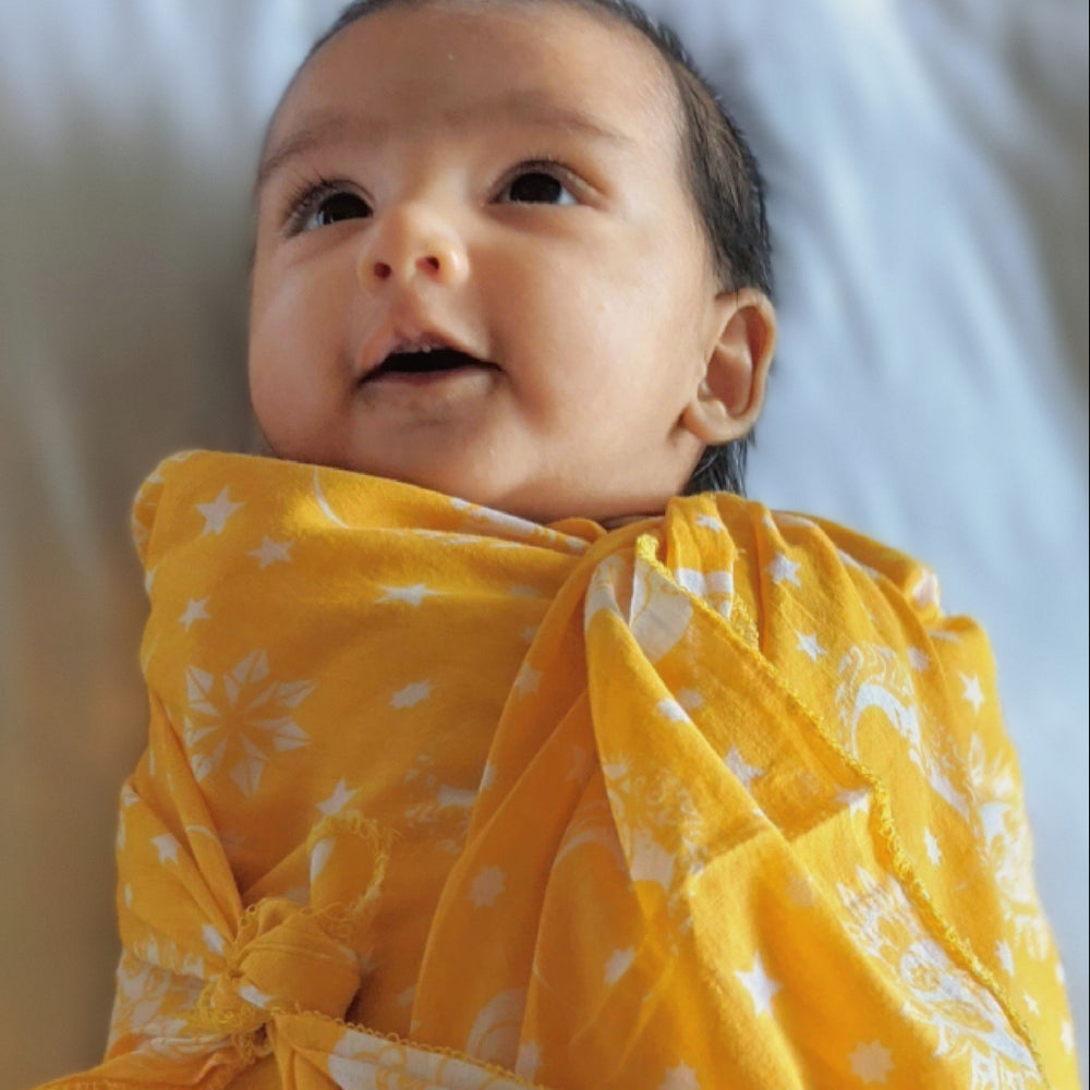celebrity yellow muslin swaddle 