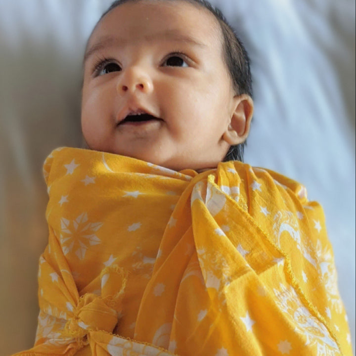 celebrity yellow muslin swaddle 