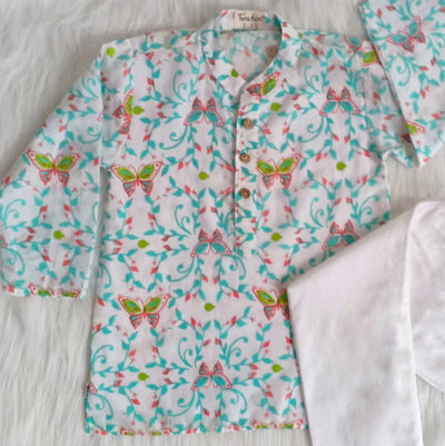 Cotton Malmal Kurta Pajama Set | Titli