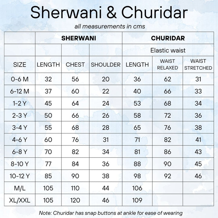 Sherwani &amp; Churidar Set | Jasmine Blue
