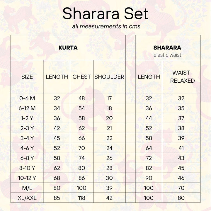 Cotton Malmal Kurta-Sharara Set | Bhil Tiger