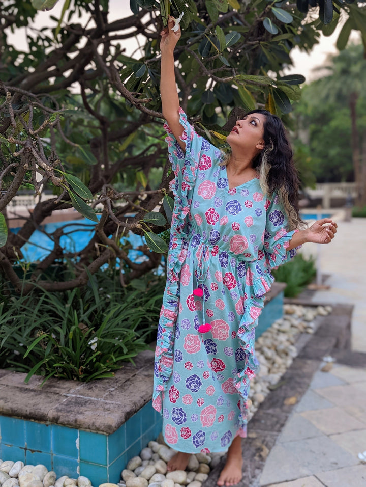 Rose Blush women’s beach kaftan – lightweight cotton summer wear