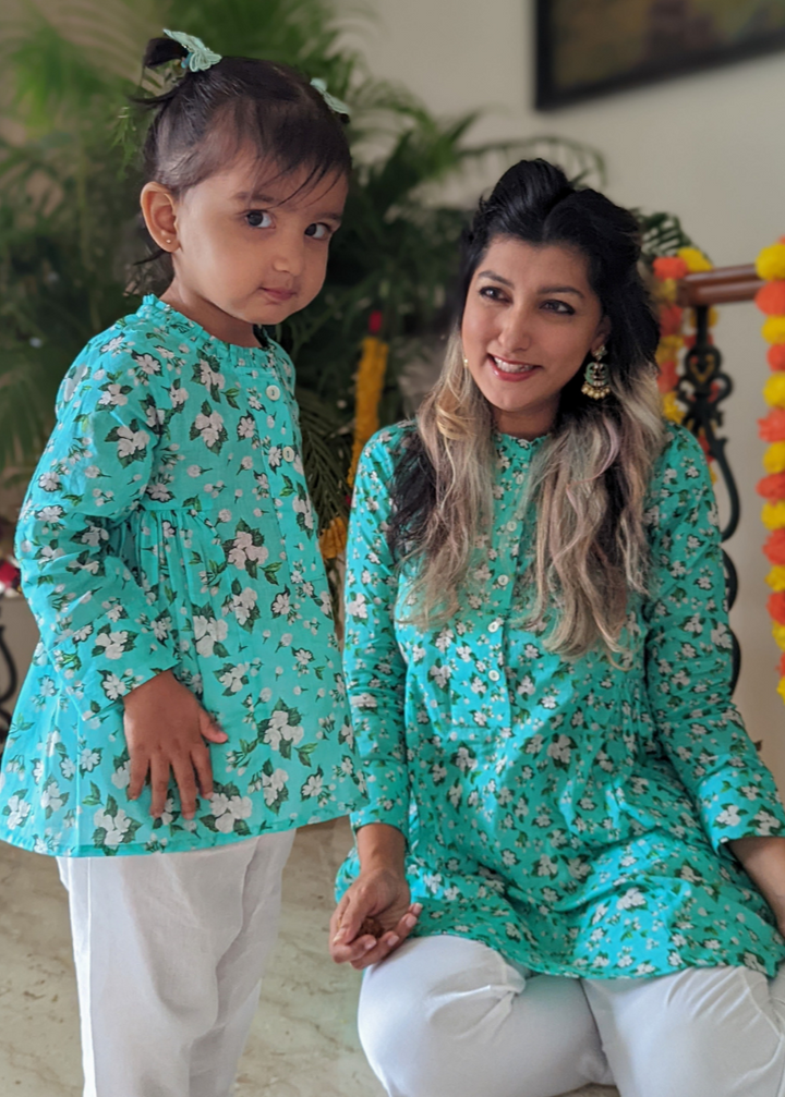 Cotton Kurti for Girls, Women | Jasmine Blue