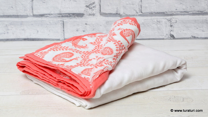 Muslin Baby Blanket - Pyaare Panchhi (Blue, Pink)