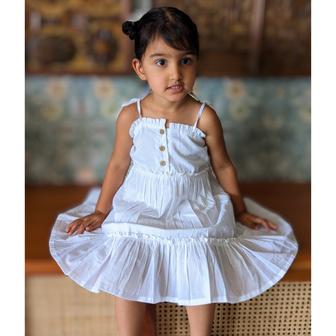 Malmal Cotton Malmal Dress | Simply Malmal White | 1 -12Y – Tura Turi