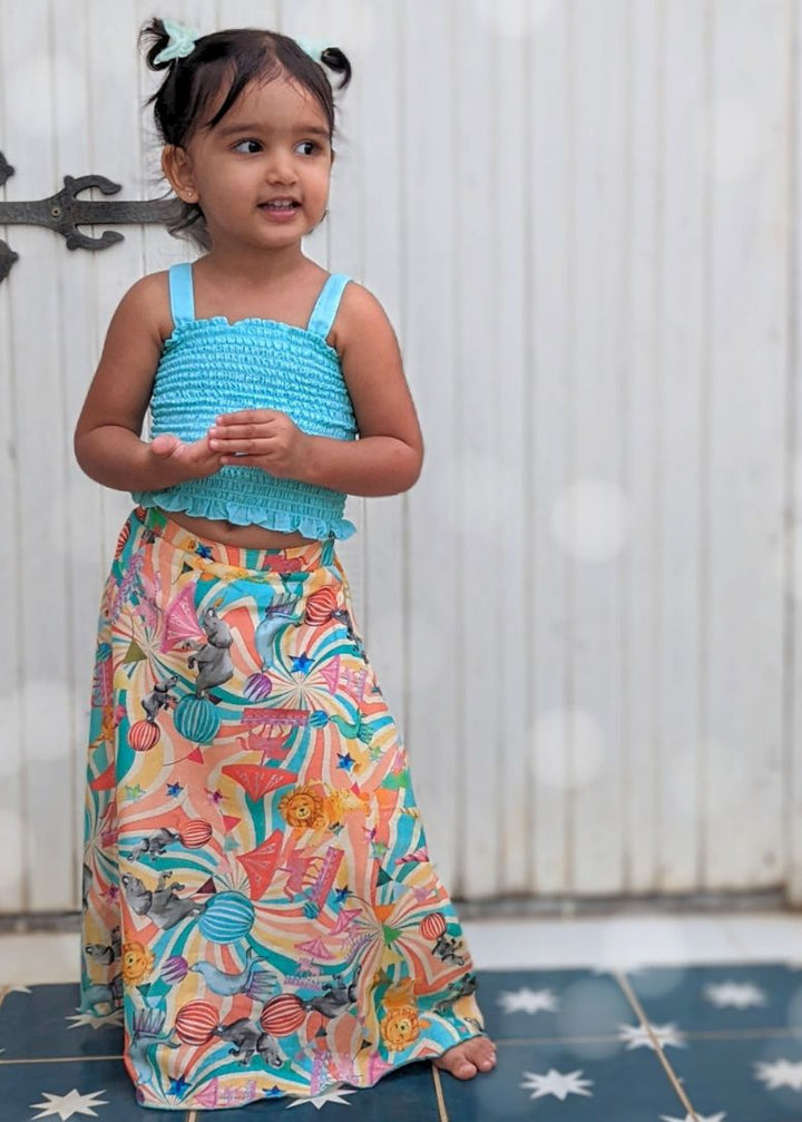 Cotton Malmal Lehenga Set | Circus