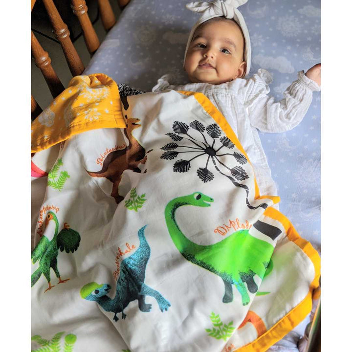 Muslin Baby Blanket - Turasaurus - (Newborn Baby)
